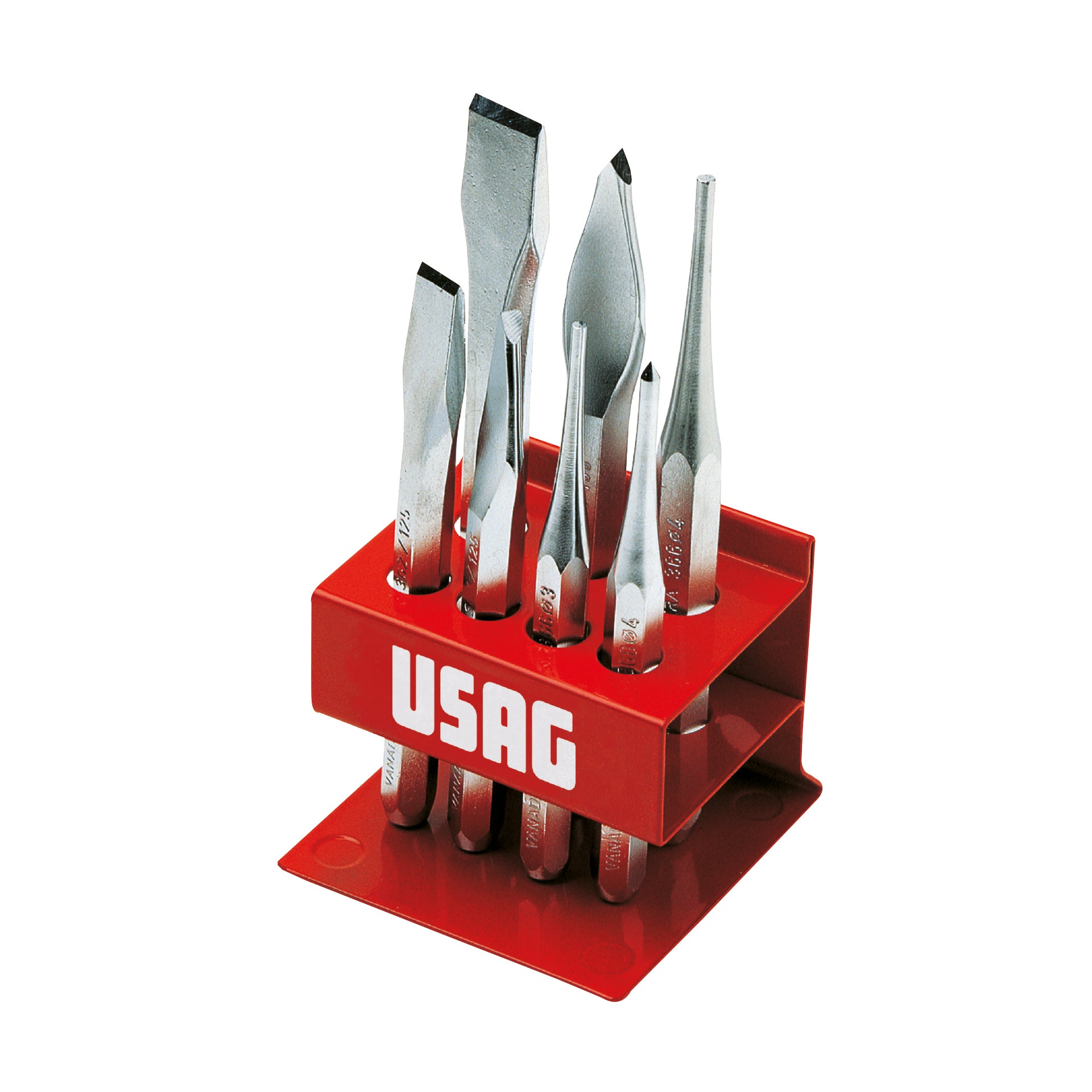 372 S7 - Assortment with sheet metal support (7 pcs) - Usag - U03720082 372 S7 - Assortment with sheet metal support (7 pcs) - Usag - U03720082